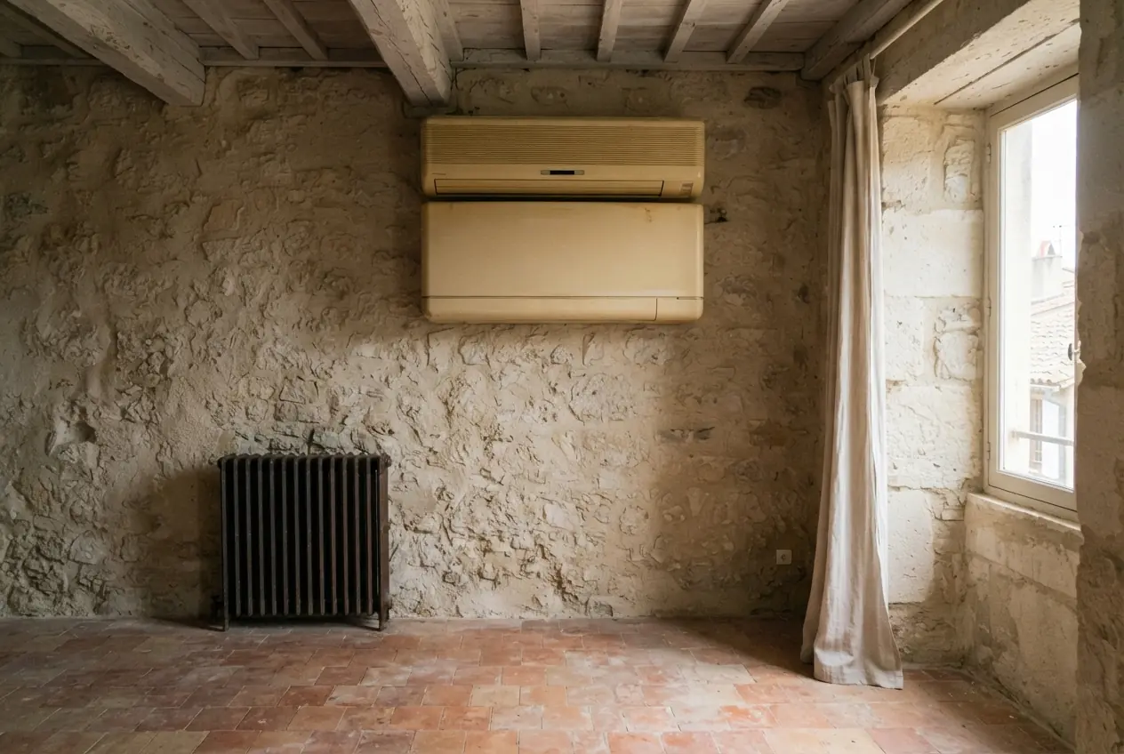 Ancien climatiseur monosplit mal dimensionné à Orange