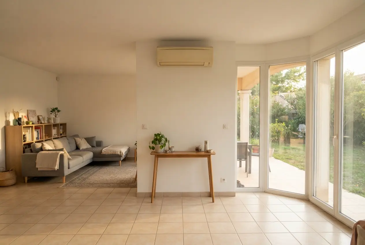 Climatiseur sous-dimensionné dans un salon à Sérignan-du-Comtat